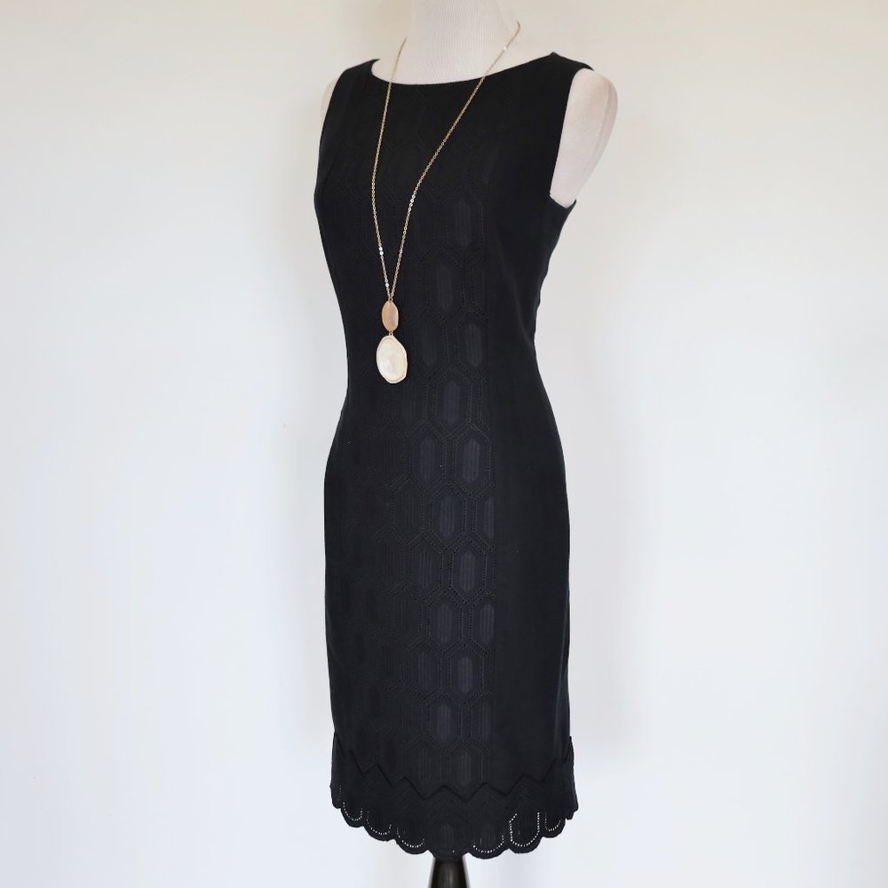 KAY UNGER Size 4 Black Sleeveless Dress Career Cocktail